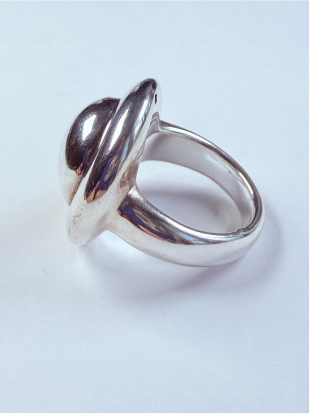 Modernist Saucer Disk Bullseye 925 Sterling Silver Jensen Vintage Ring - Picture 8 of 11